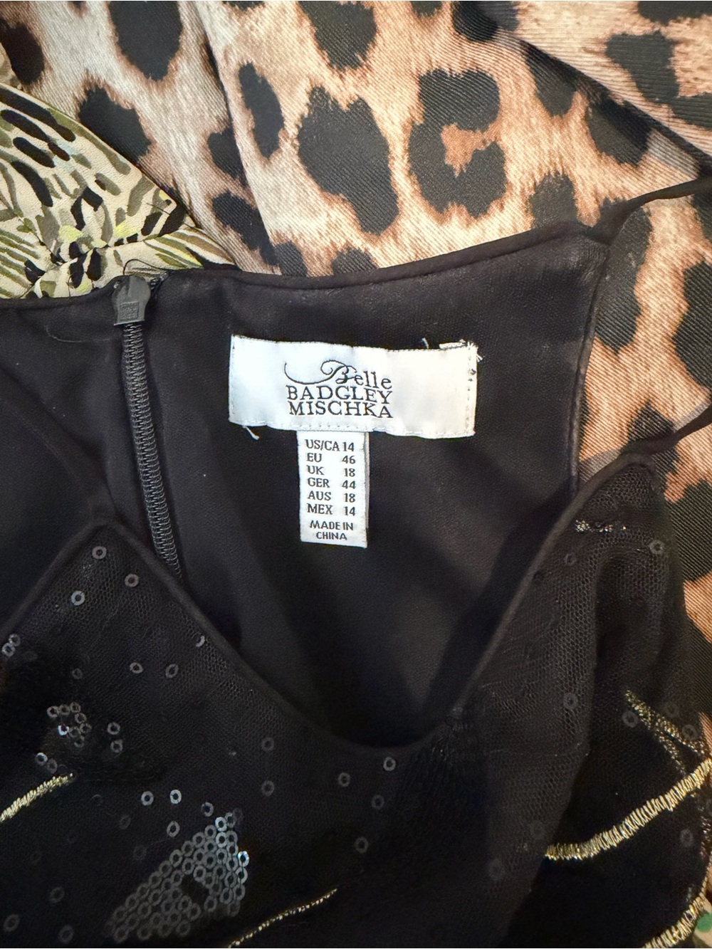 Badgley Mischka Black Evening Dress with Gold Accents - Picture 6 of 6